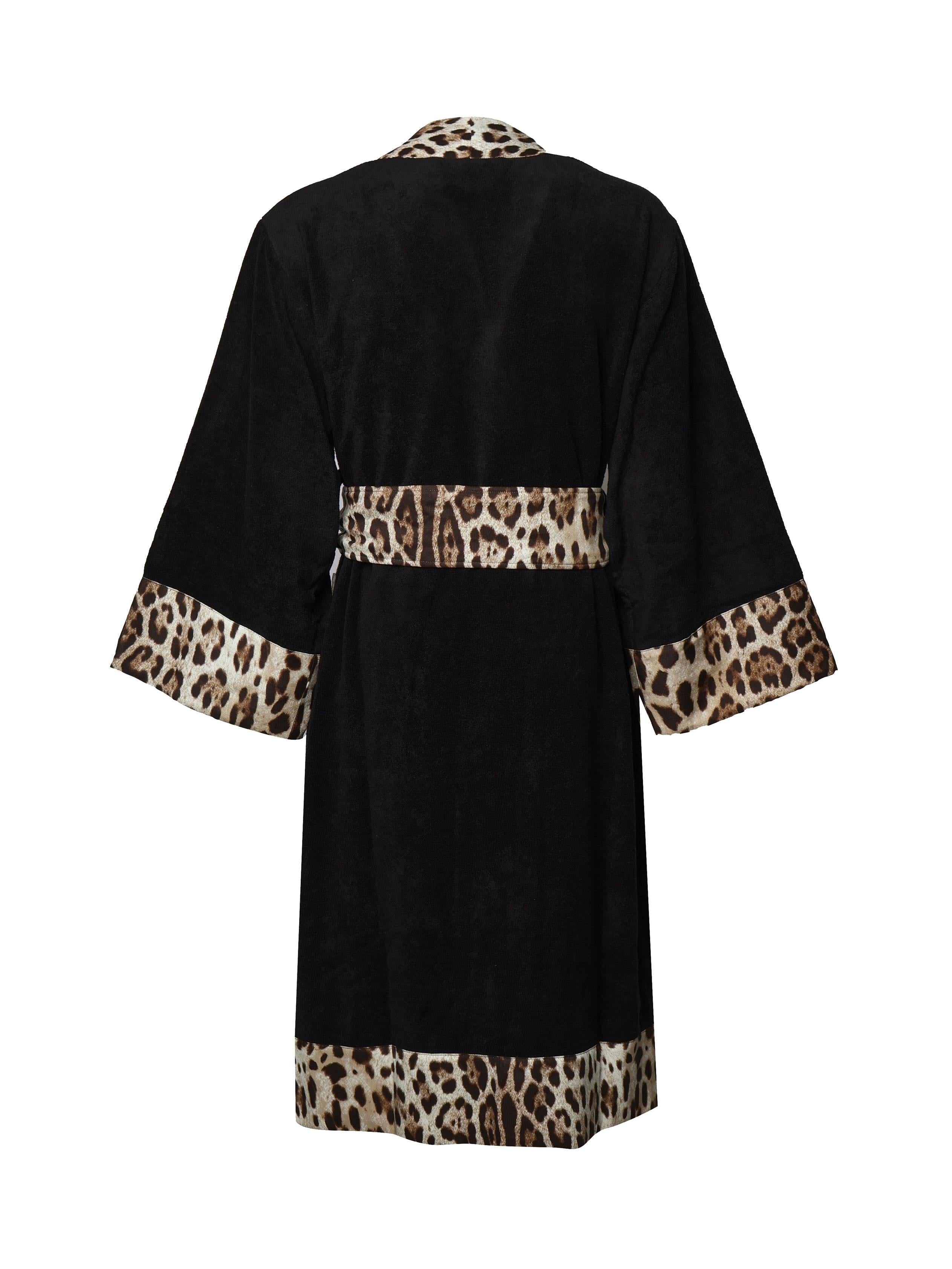 Accappatoio in cotone Leopard<BR/> TCF010 TCAGOUL002 DOLCE & GABBANA HOME 