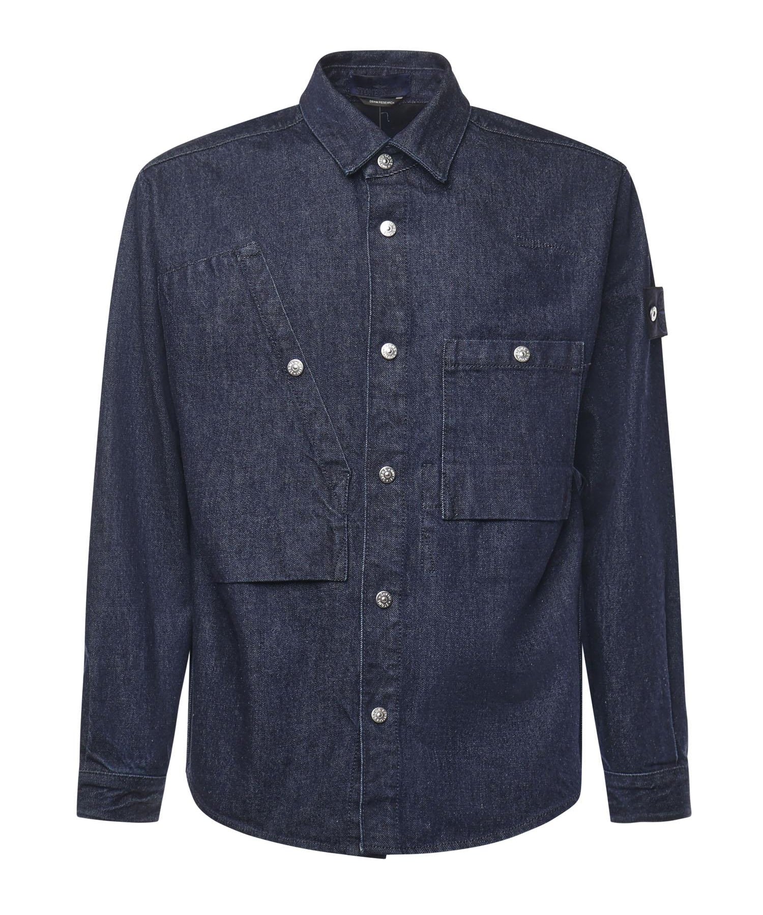 Overshirt in denim con logo K2S151100008 S00J7VJ201 STONE ISLAND 