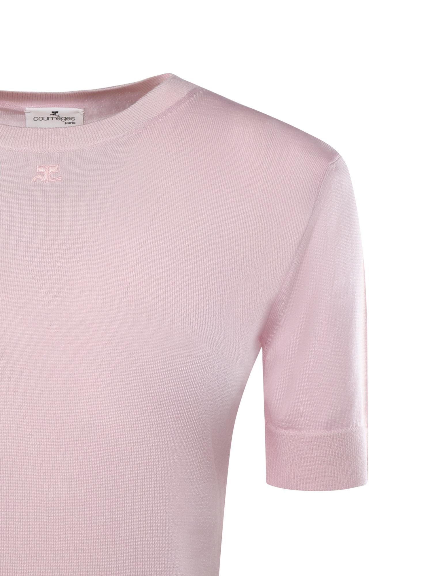 Top in lana con logo 126MT0478FI0071 5022 COURREGES 