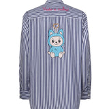 Camicia Brigitte a righe con stampa Labubu in popeline BRIG005 01929L MC2 SAINT BARTH 
