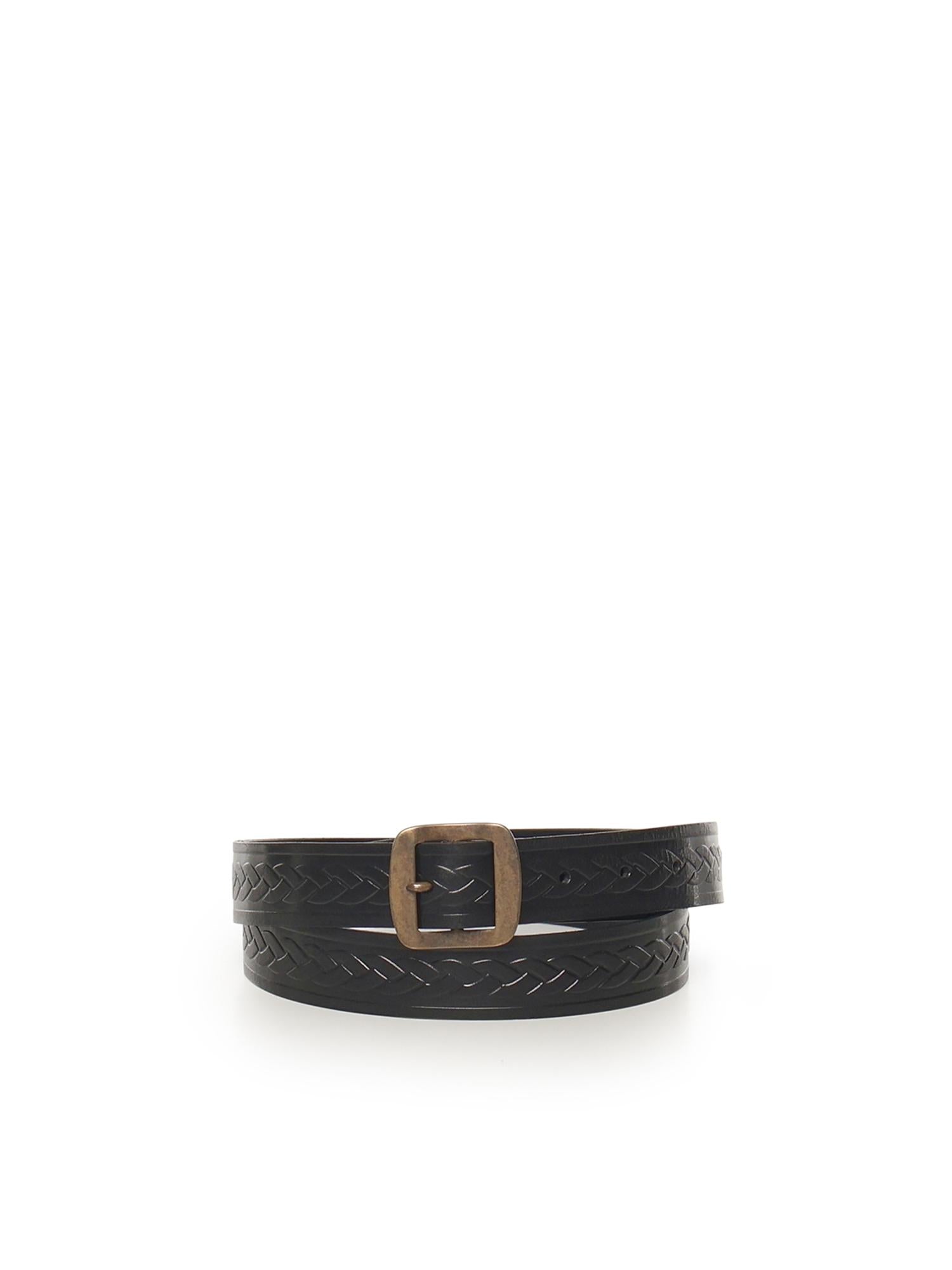 Cintura in pelle intrecciata BEM0673 M916 DSQUARED2 