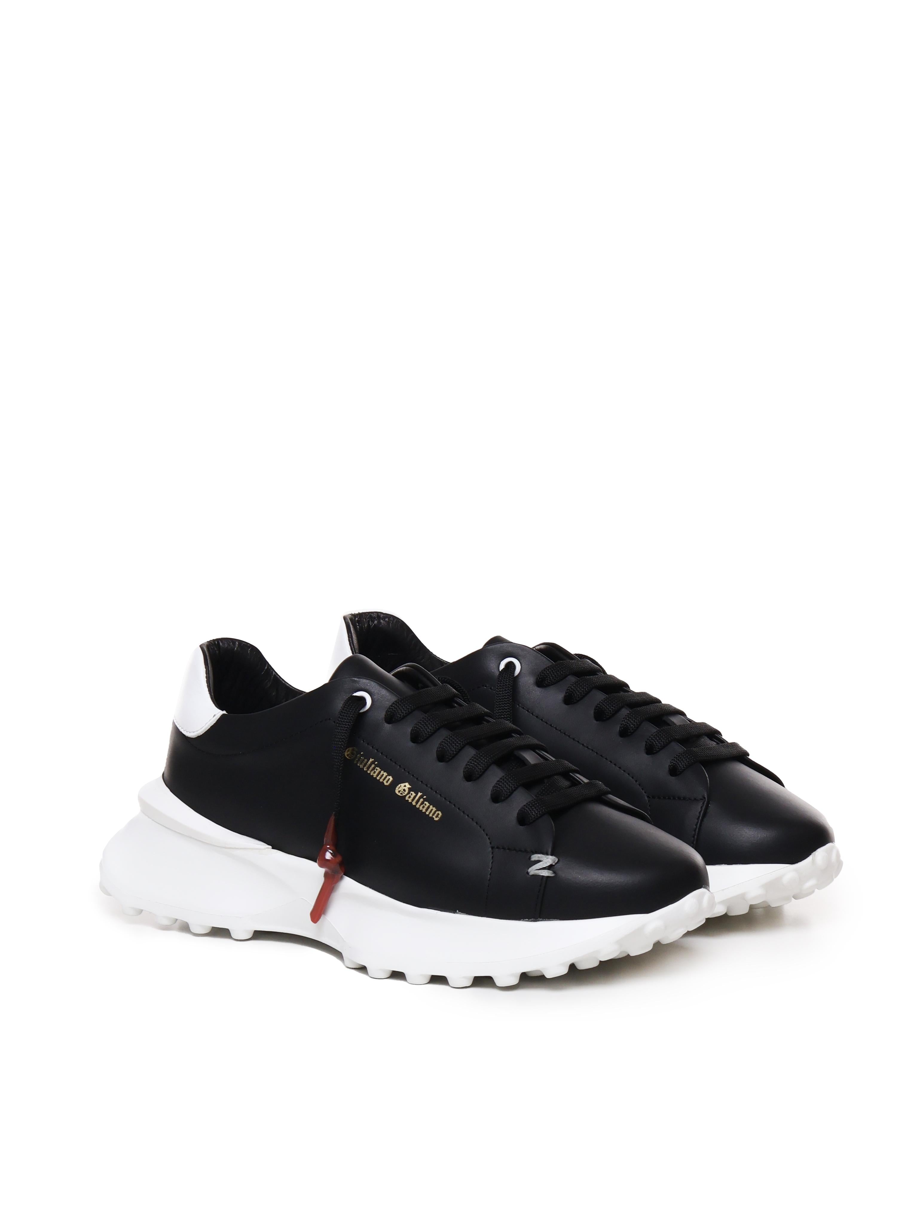 Sneakers raptor 1 in pelle<BR/> RAPTOR1 NAPPABLACK/WHITE GIULIANO GALIANO 
