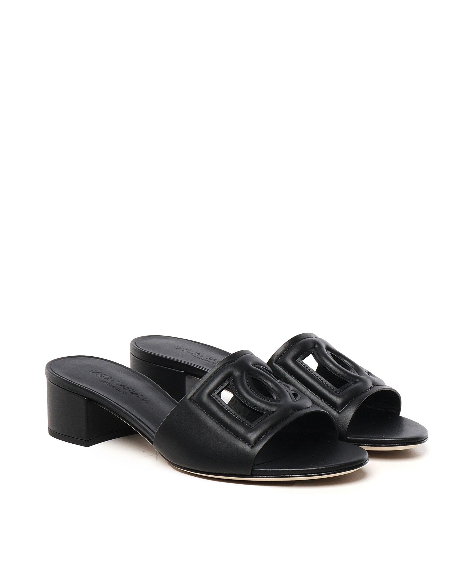 Slide in pelle di vitello e logo DG CR1755 AY32980999 DOLCE & GABBANA 