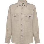 Camicia in lino M75CAMK02TES0I139 02NN ELEVENTY 