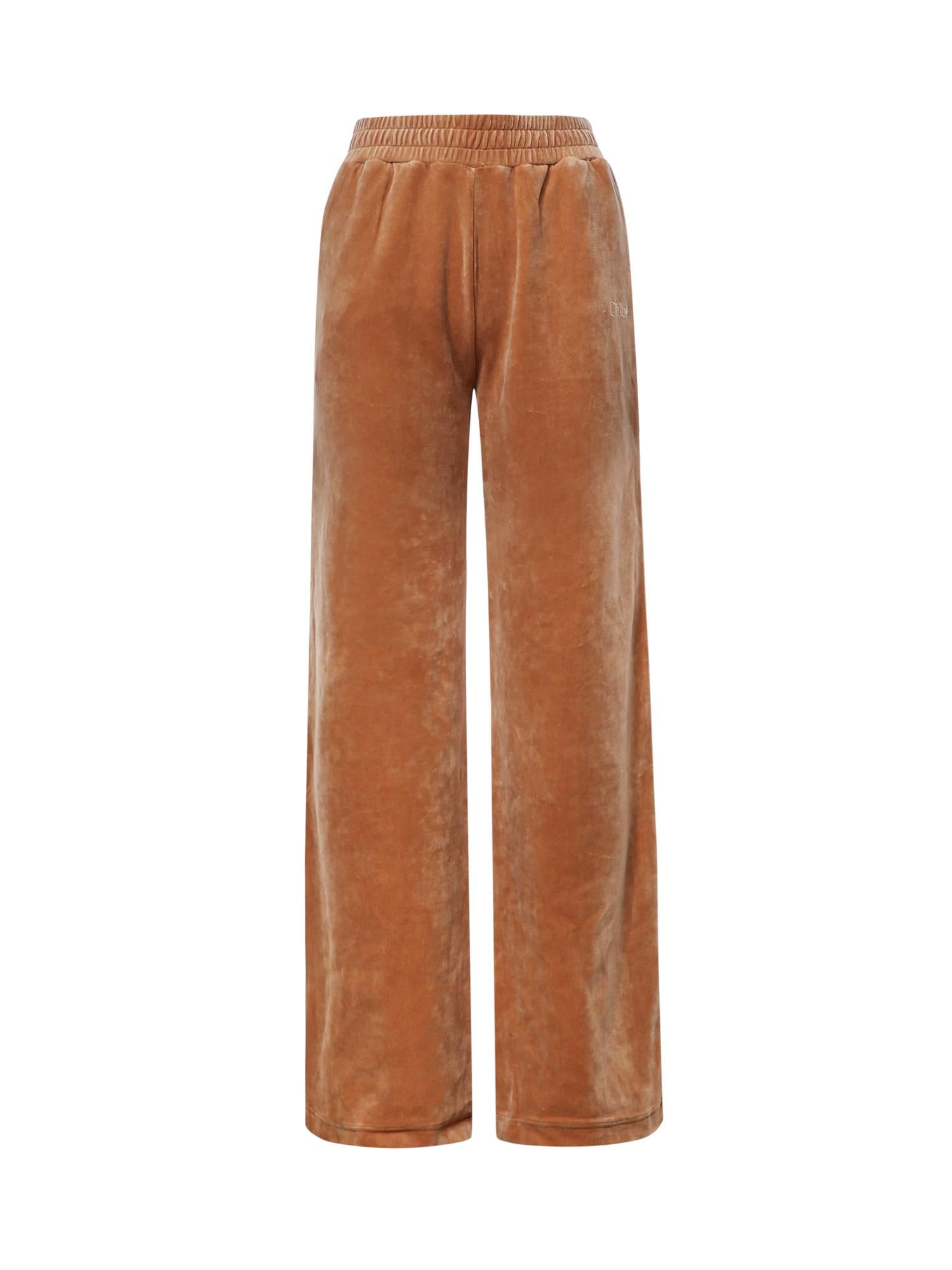 Pantaloni joggers in velluto con logo CH26AJP01188 271 CHLOÉ 