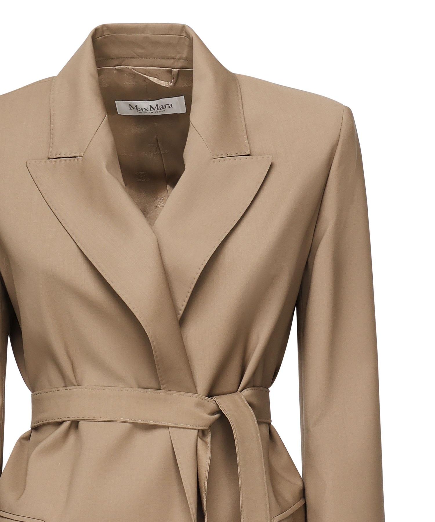 Blazer in tela di lana con cintura 2521046101600 010 MAX MARA 