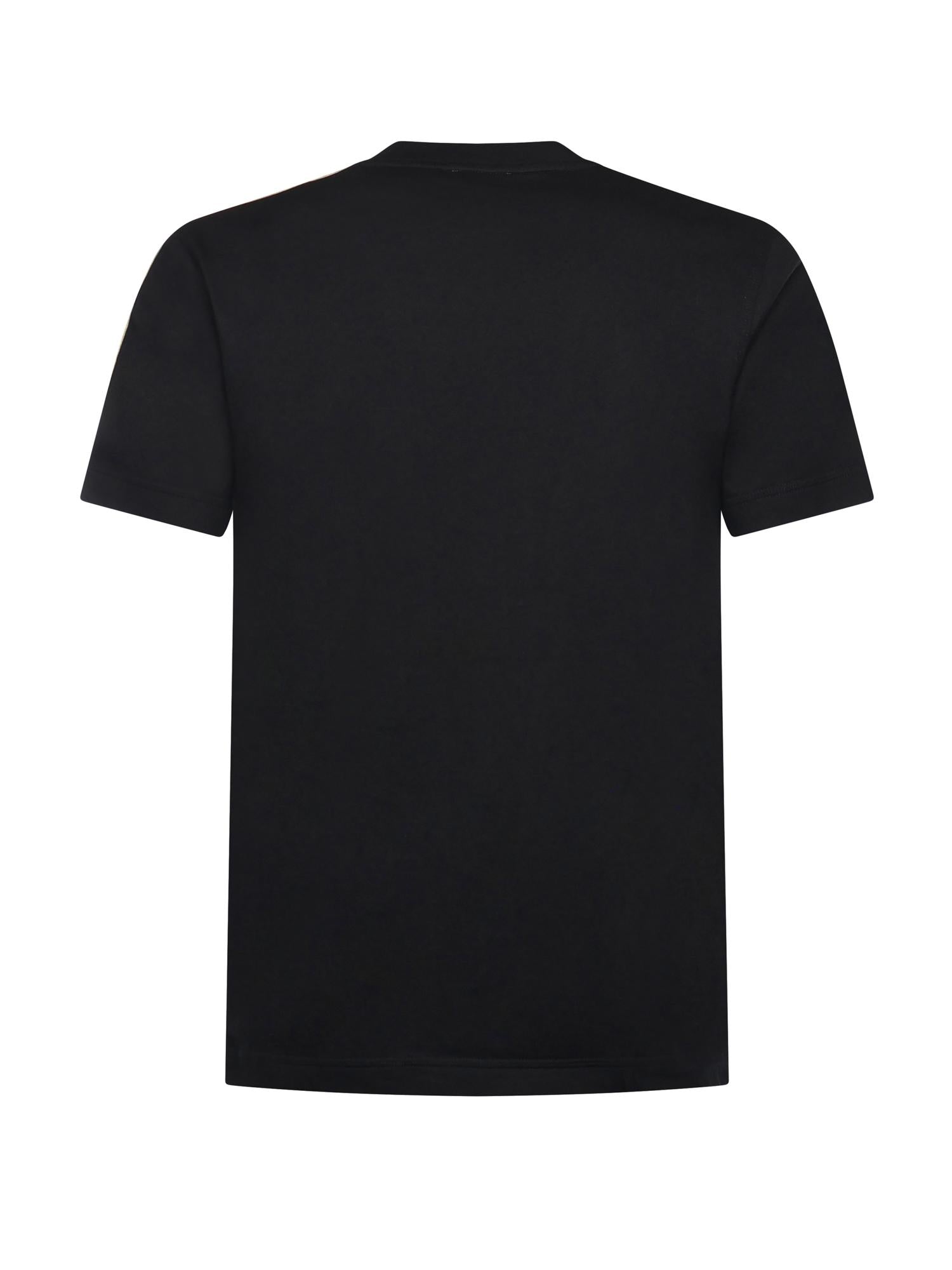 T-shirt in cotone con finiture Check 8106248 A1189 BURBERRY 