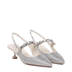 Slingback in misto seta con applicazioni 5I055E 2AWLF0164 MIU MIU 