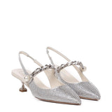 Slingback in misto seta con applicazioni 5I055E 2AWLF0164 MIU MIU 