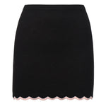 Donella Knit Mini Skirt KB0007 BLACK FOR LOVE & LEMONS 
