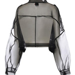 Caban cropped in organza di pura seta 106603 A2DJZ99 PINKO 