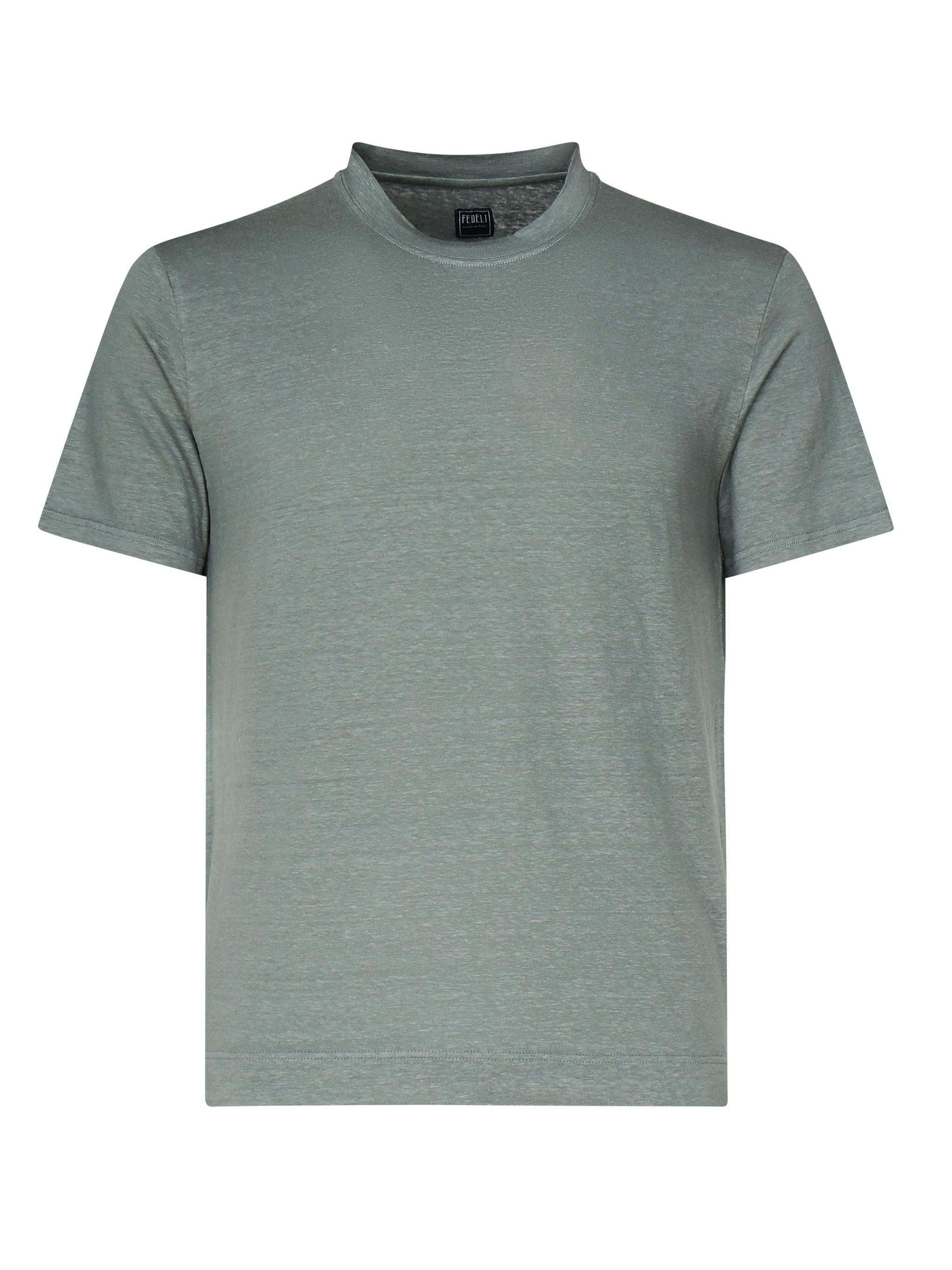 T-shirt manica corta in lino 8UED0151 710 FEDELI 