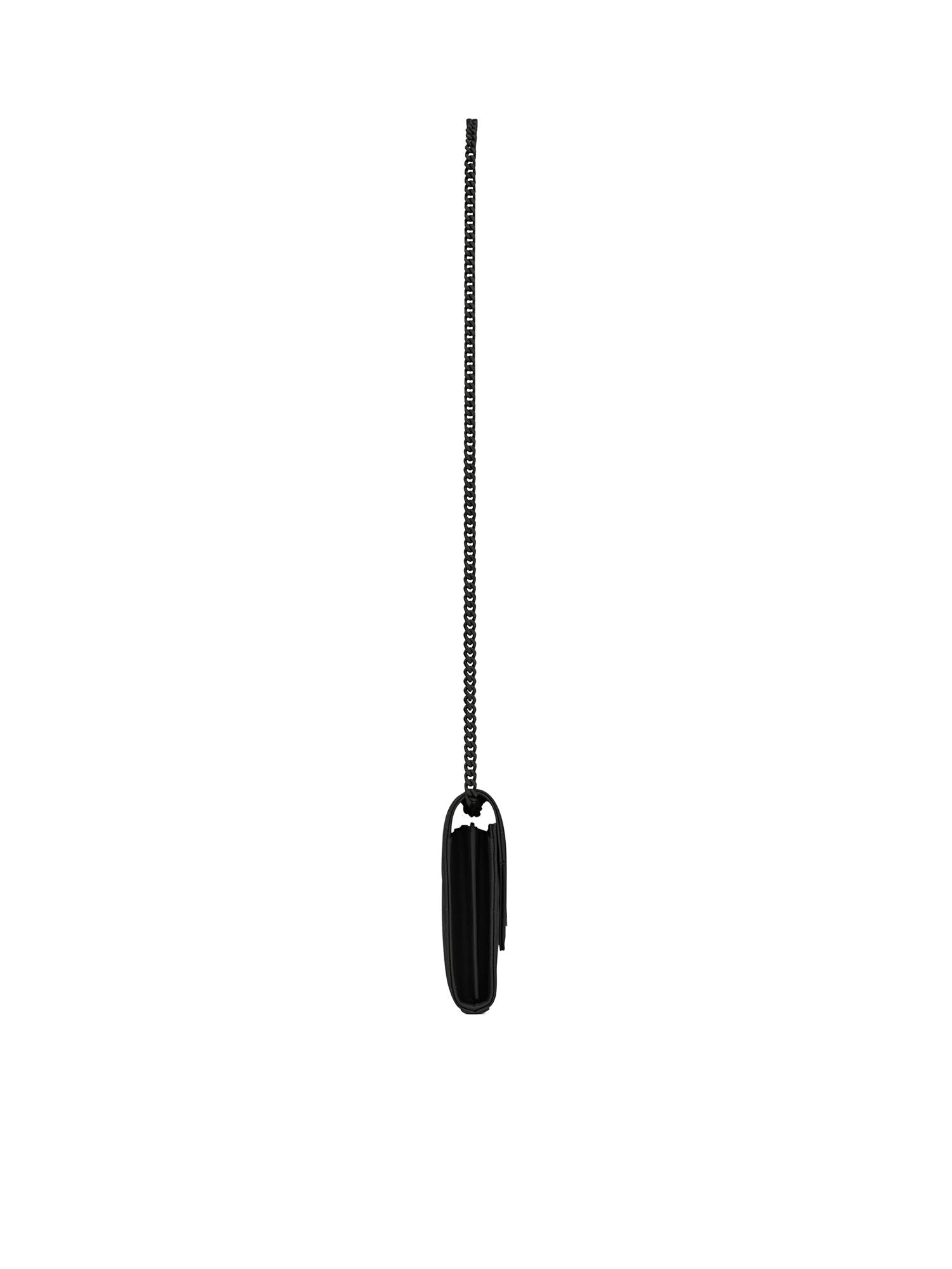 Pochette con catena Cassandre in pelle grain de poudre<BR/> 377828 BOW081000 SAINT LAURENT 