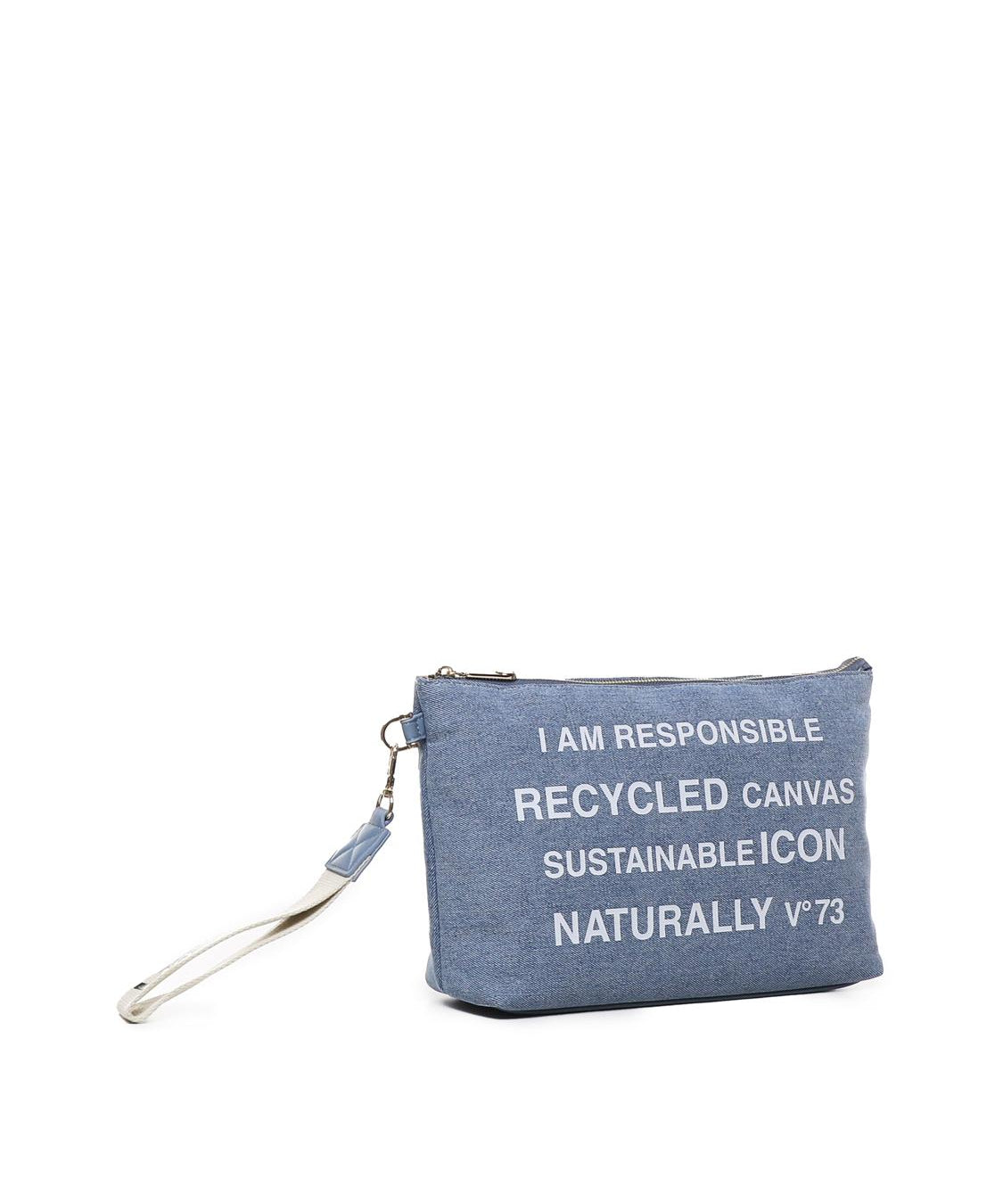 Pochette responsibility in cotone 73BE7V1568 RESPONSIBILITYDENIM/BIANCO V° 73 