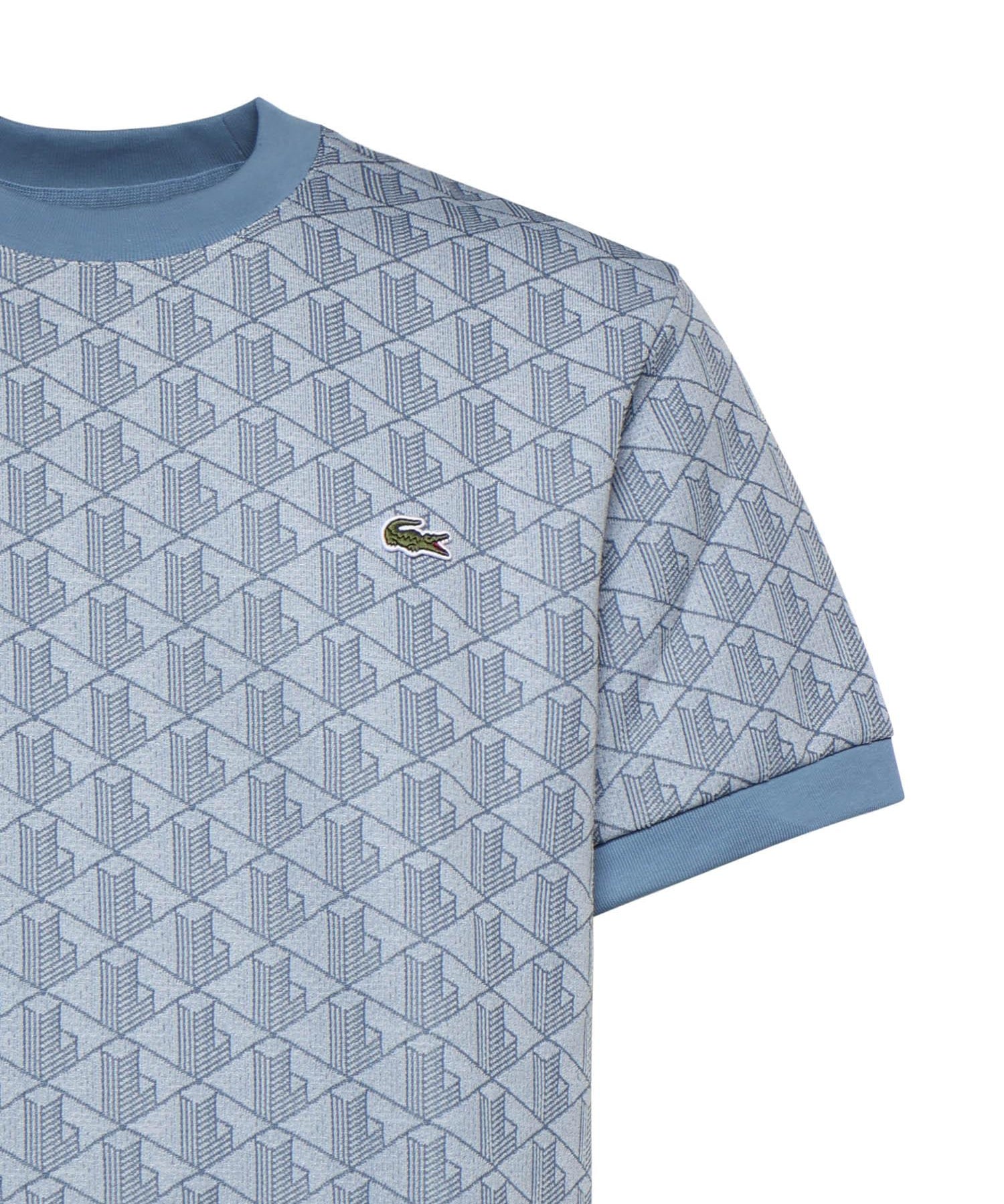T-shirt in jacquard con monogramma<BR/> TH1197 1QI LACOSTE 