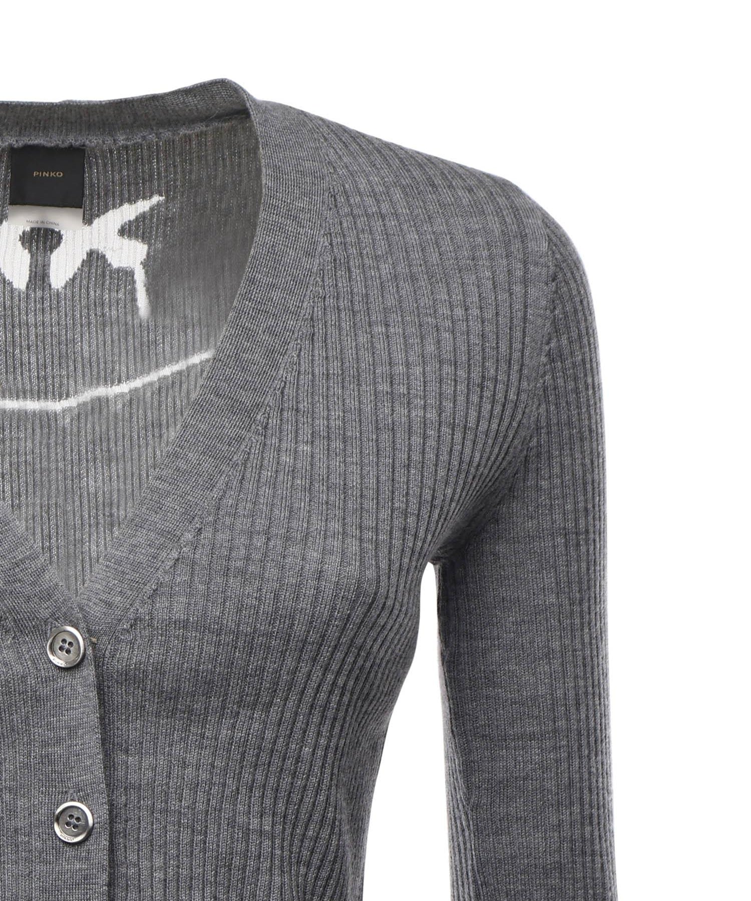 Cardigan a costine con logo 105506 A18MII2 PINKO 