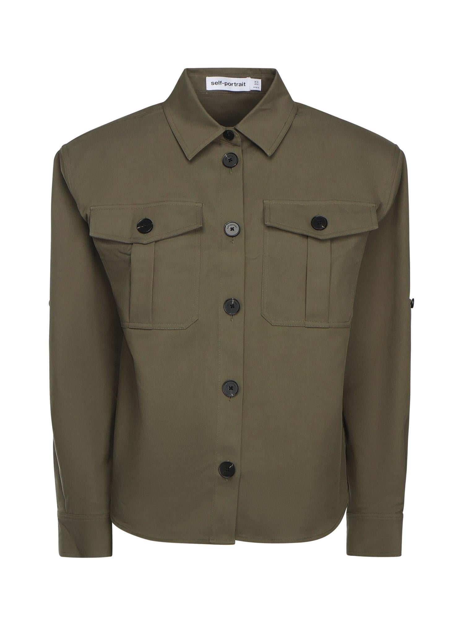 Camicia in gabardine di cotone AW25077T GR SELF-PORTRAIT 