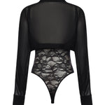 Camicia body in georgette AA9C0930T666A 995 ALAIA 