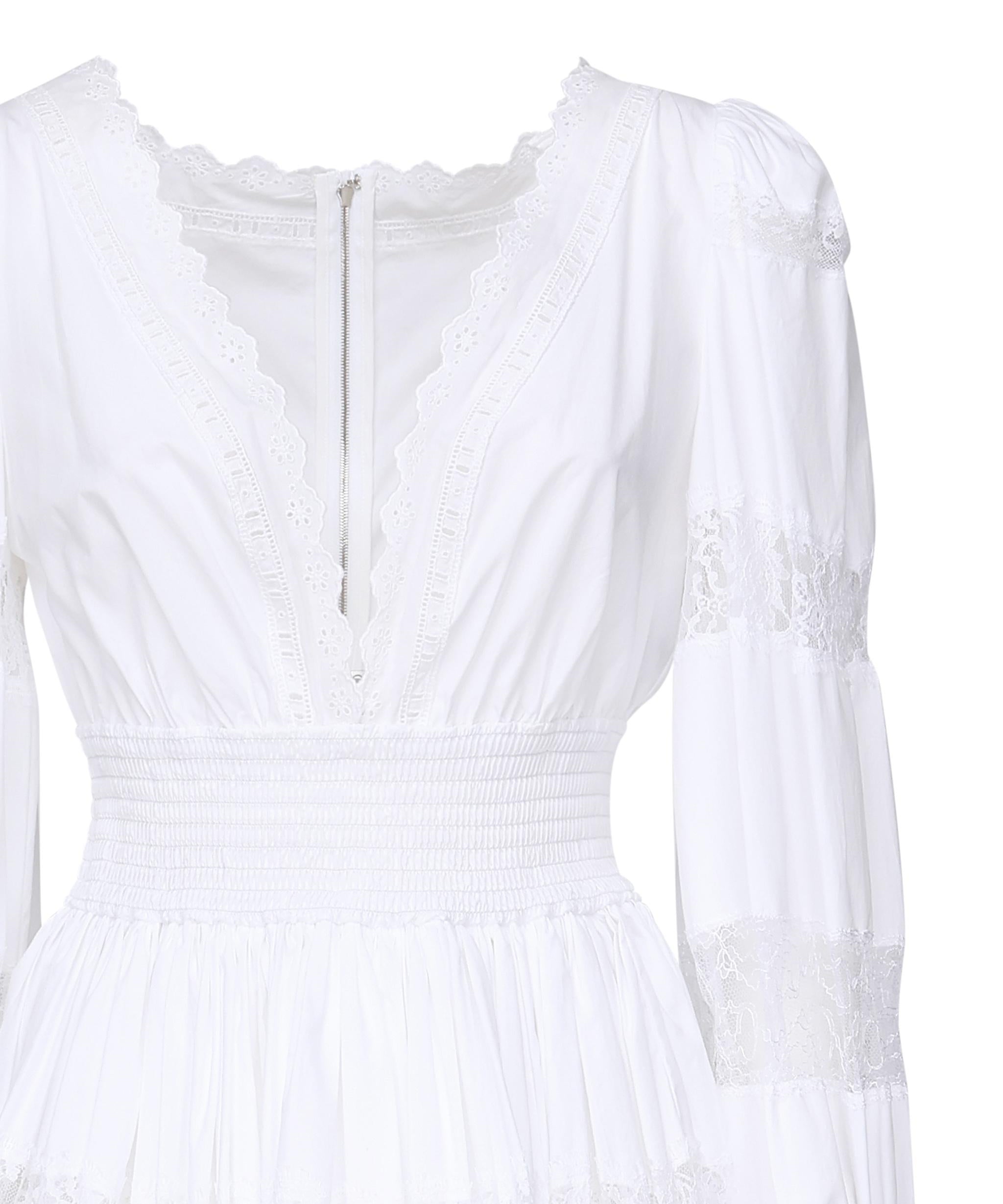 Abito in cotone con inserti in pizzo F6ZD6T FU5UBW0800 DOLCE & GABBANA 