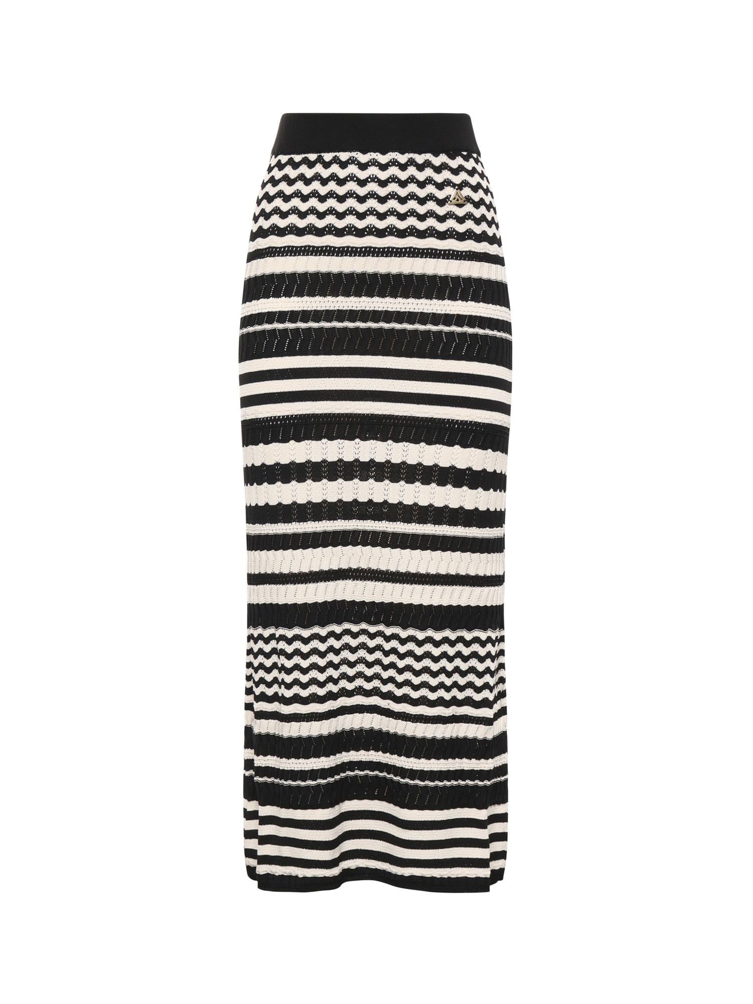 Gonna lunga a righe in maglia GOKD13207  INSPIRED BY AKEP 