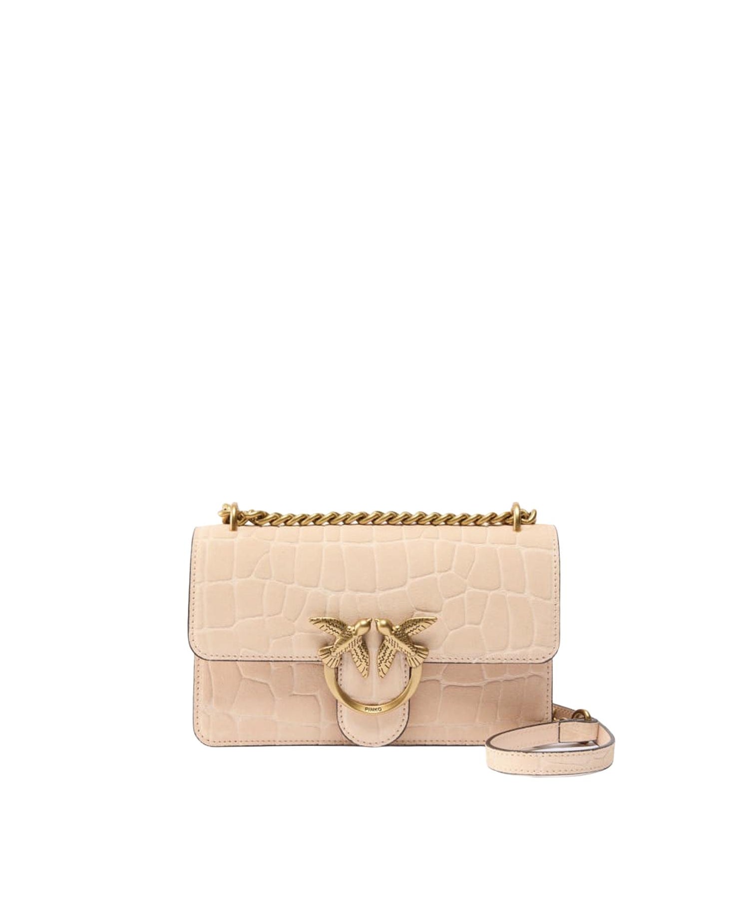 Borsa a tracolla Mini Love Bag One in pelle stampa coccodrillo 100074 A2YWA28Q PINKO 