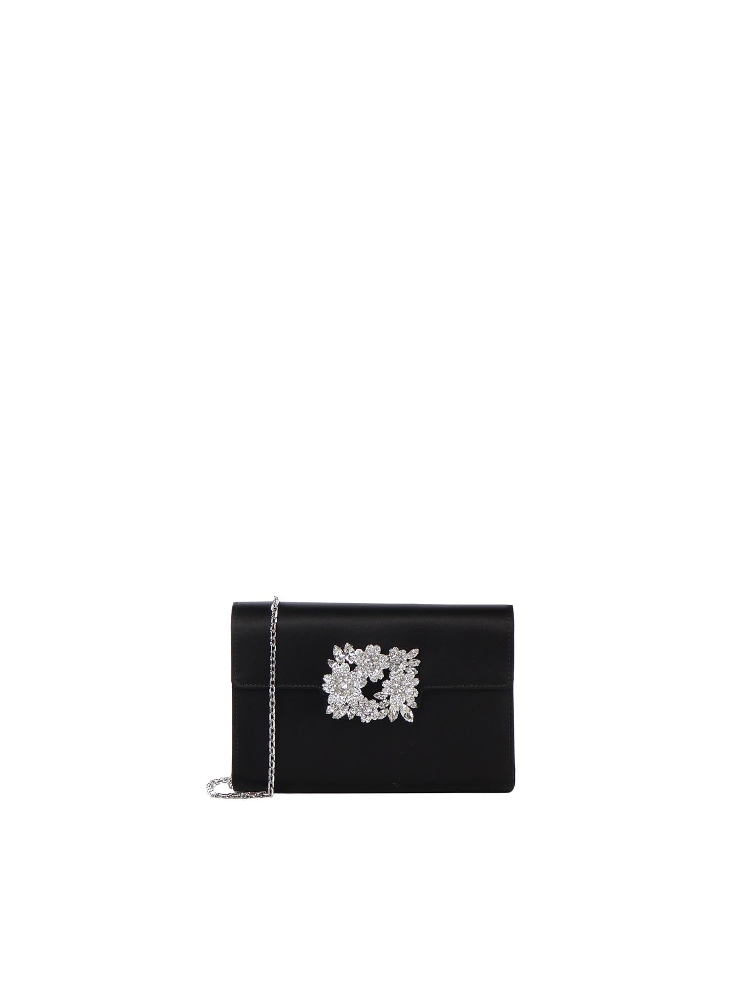 Pochette mini Efflorescence in raso RBWANVD0100RS0 B999 ROGER VIVIER 