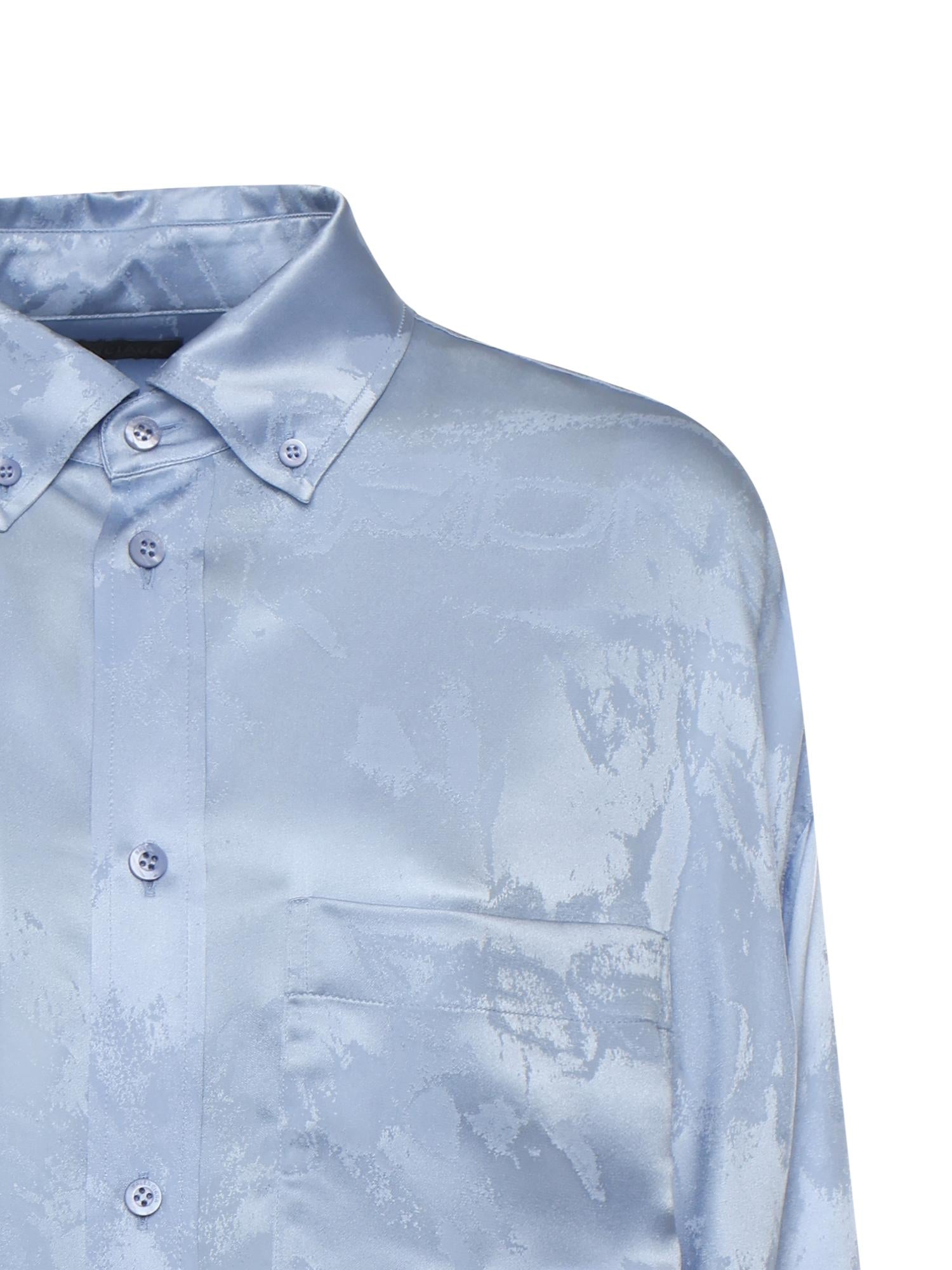Camicia Cocoon Washed Crayon Allover in seta jacquard 850978 TTN105840 BALENCIAGA 