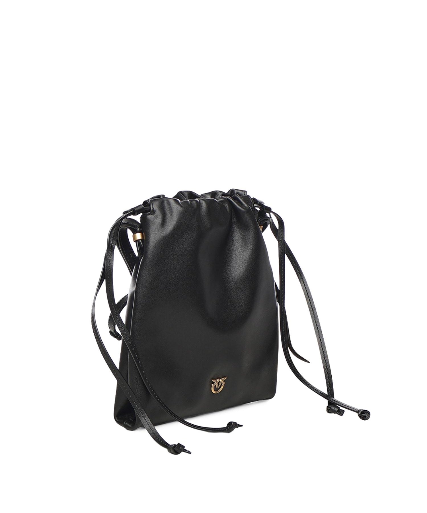 Borsa a spalla Mini Slouchy Bag in pelle con logo 105362 A0QOZ99Q PINKO 