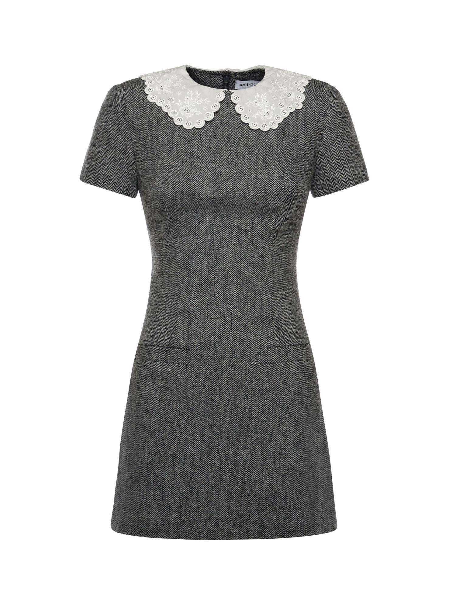 Mini abito in maglia di lana RS26038SA GR SELF-PORTRAIT 