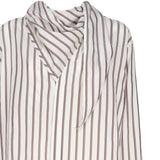 Camicia a righe in seta con collo foulard 748134 V35L09032 BOTTEGA VENETA 