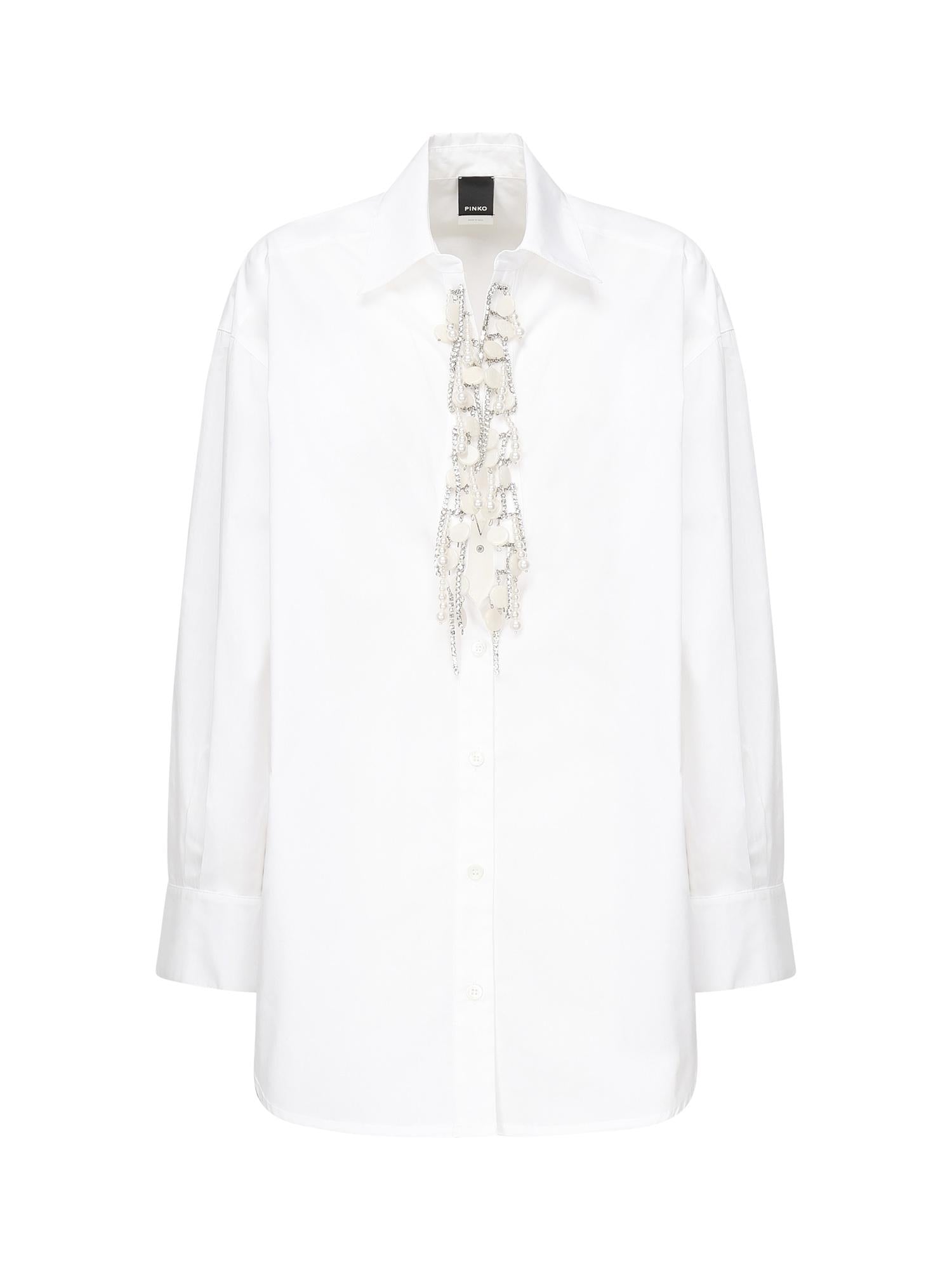 Camicia con applicazioni gioiello 104708 A2PJZ04 PINKO 
