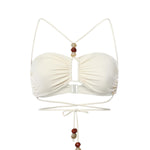 Top a fascia incrociato e perline 622426  MAGDA BUTRYM 