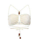 Top a fascia incrociato e perline 622426  MAGDA BUTRYM 