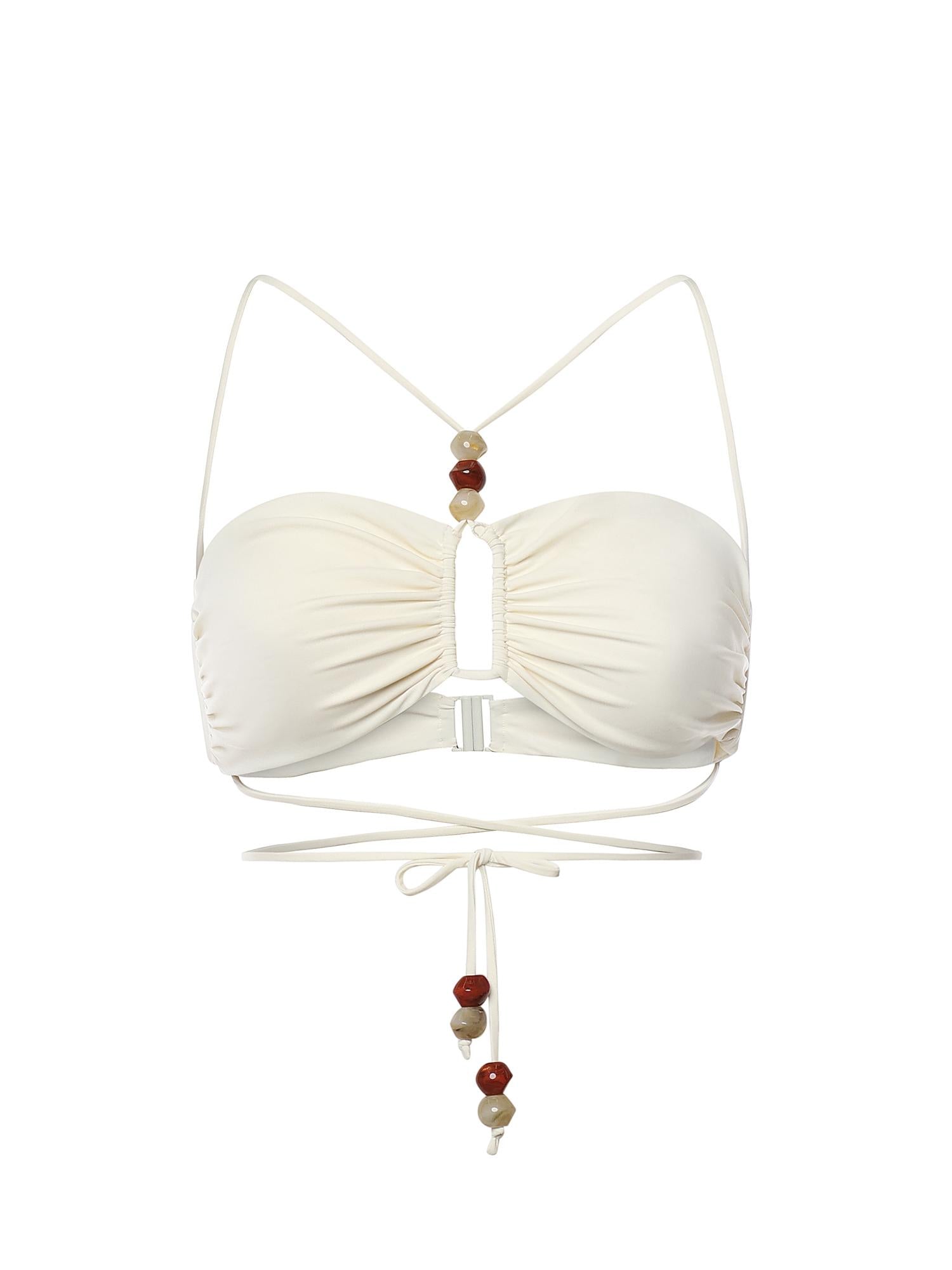 Top a fascia incrociato e perline 622426  MAGDA BUTRYM 