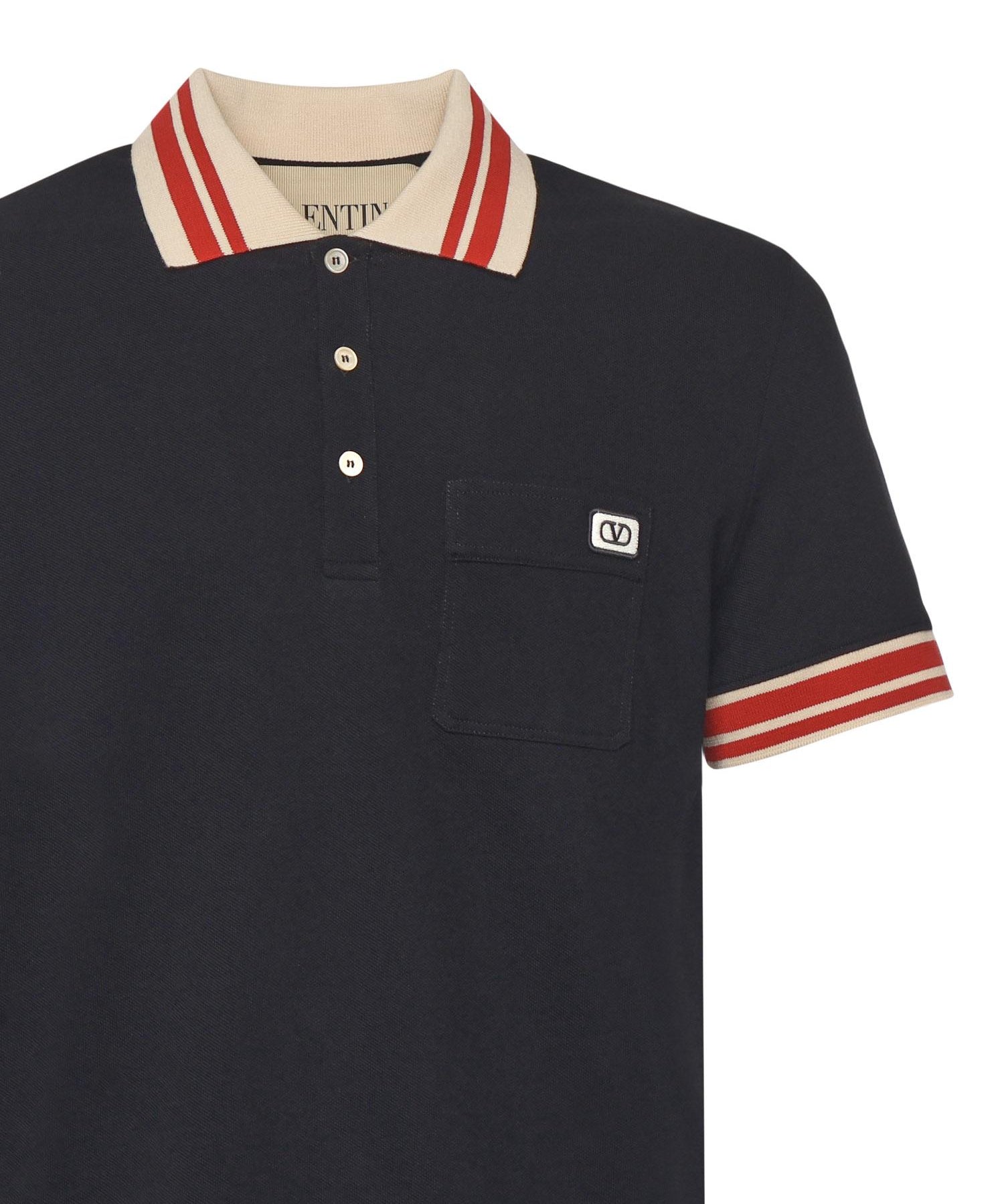 Polo in piquet con patch Vlogo 7V3MH01K B190NO VALENTINO GARAVANI 