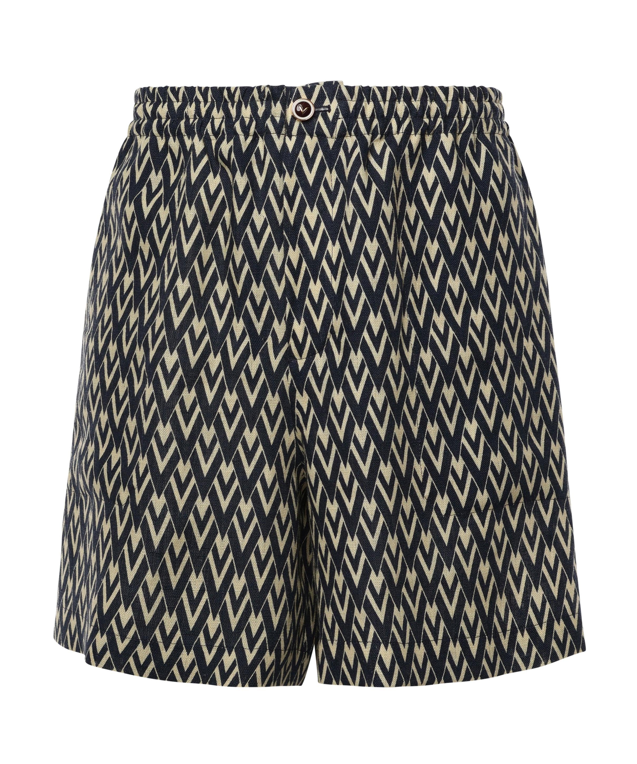 Bermuda in popeline di cotone con stampa Toute la V all over<BR/> 6V3RDE35 AK2QTD VALENTINO GARAVANI 