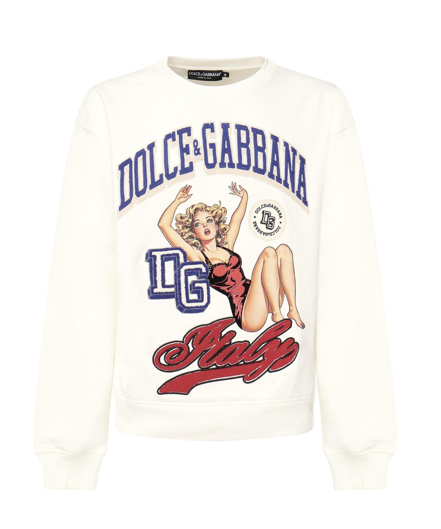 Felpa con stampa e ricamo G9AHSZ G7PHHA4567 DOLCE & GABBANA 