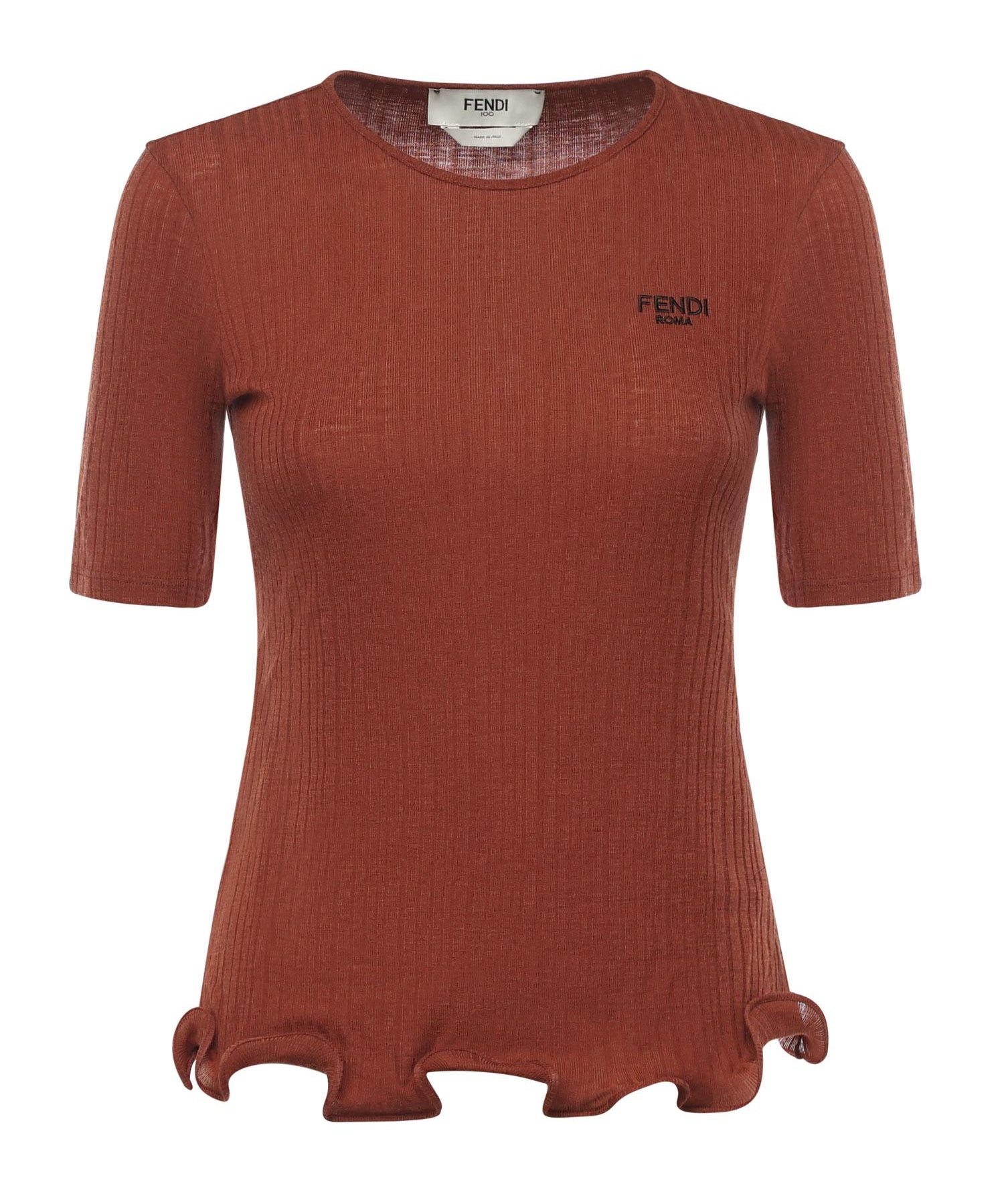 Maglia maniche corte in lana con logo<BR/> FS9750 AVFEF1T6K FENDI 