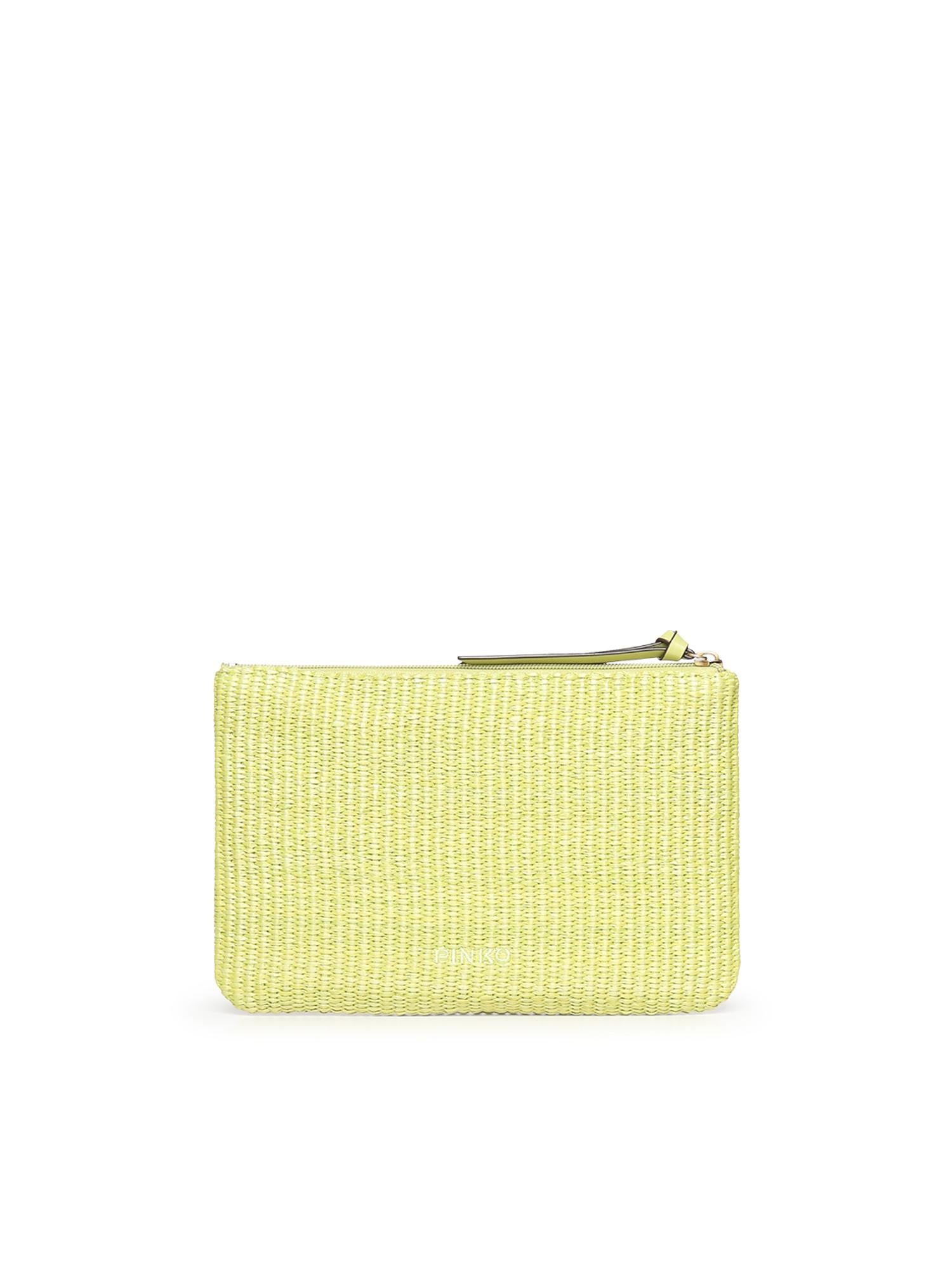 Pochette in rafia con logo Love Birds 106763 A39YVV0Q PINKO 