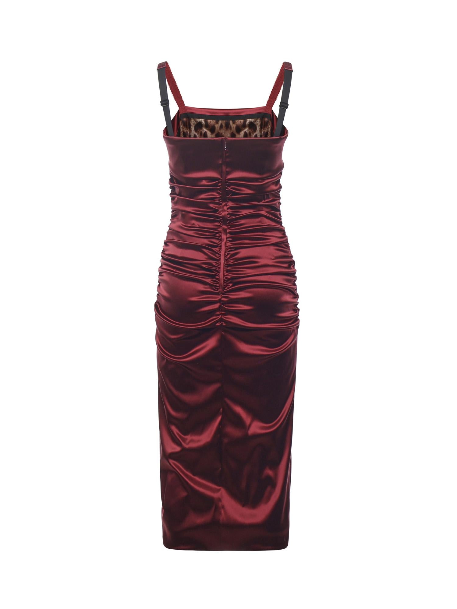 Abito drappeggiato in raso stretch F6TYJT FURADR2723 DOLCE & GABBANA 