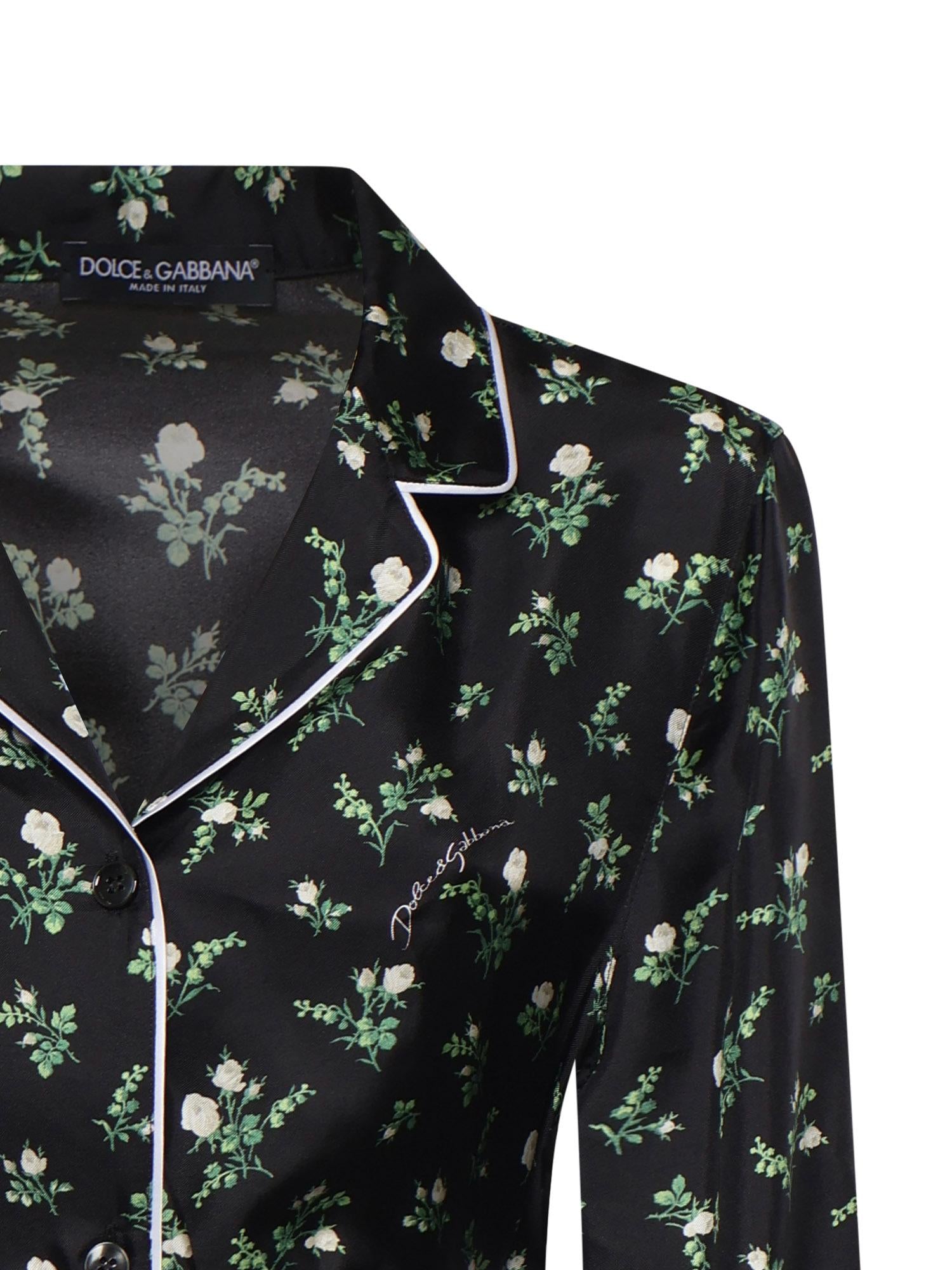 Camicia con stampa Roselline e Mughetti F5I89T IS13GHX6CB DOLCE & GABBANA 