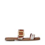Sandali flat Cassie con logo 73SC9XW01 CASSIE FLATNATURALE/CUOIO V° 73 