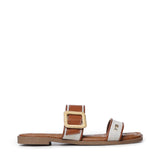 Sandali flat Cassie con logo 73SC9XW01 CASSIE FLATNATURALE/CUOIO V° 73 