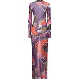 Abito in tulle con stampa Orchidee 5UJI26 5U839017 PUCCI 