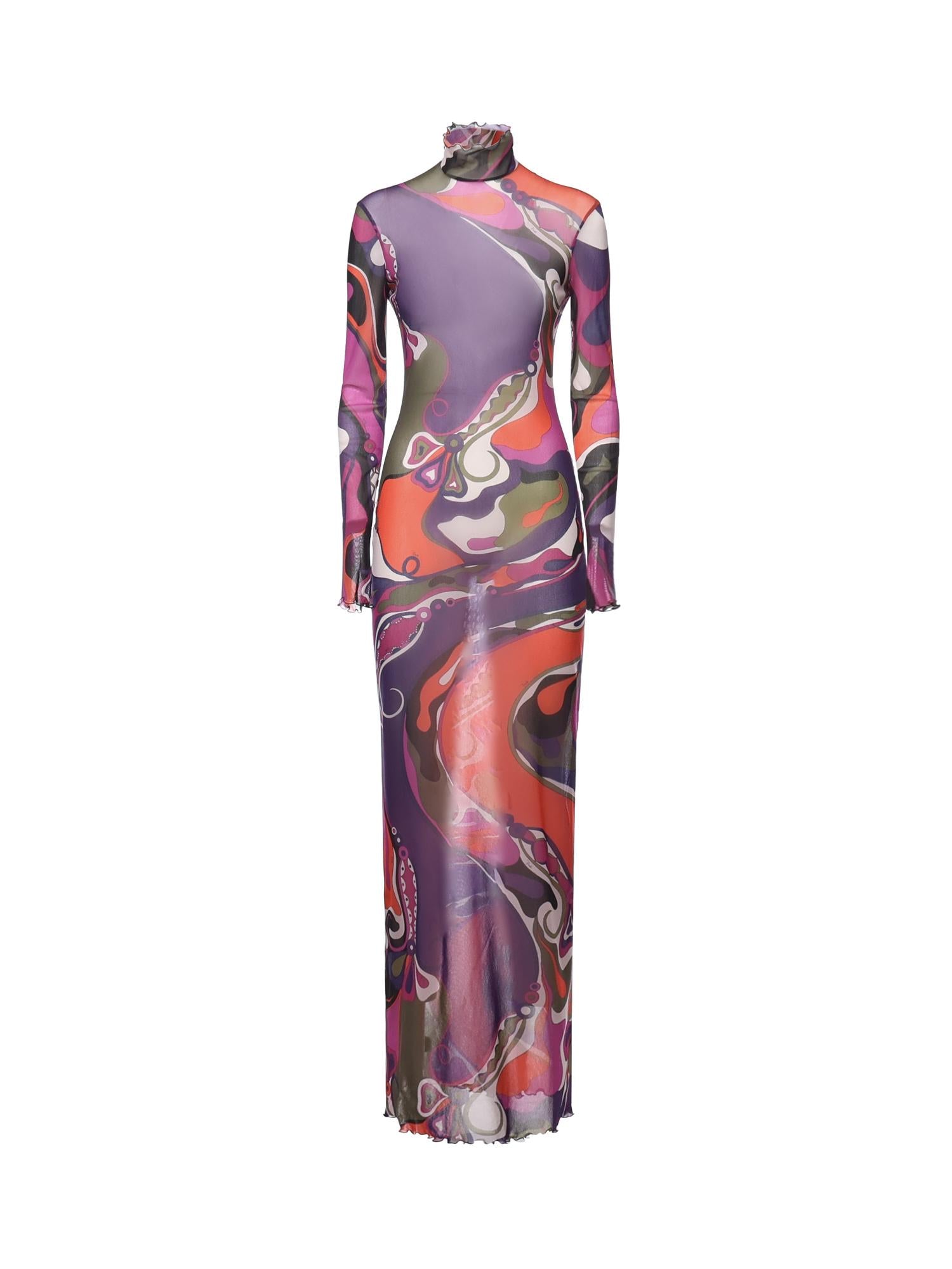 Abito in tulle con stampa Orchidee 5UJI26 5U839017 PUCCI 