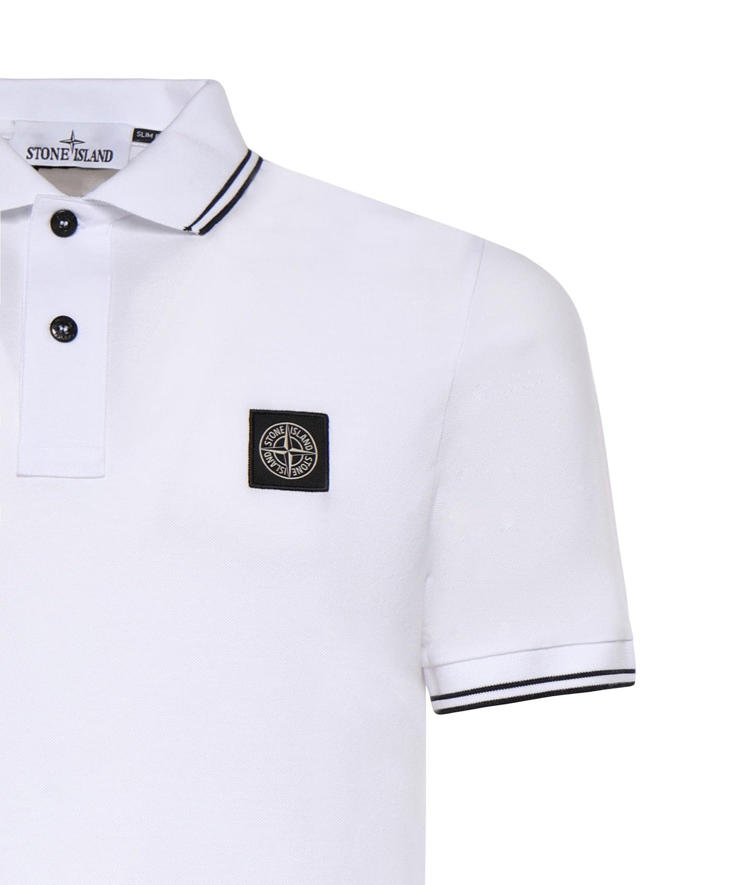 Polo in piqué di cotone con patch Compass L1S152200010 S0018V1001 STONE ISLAND 