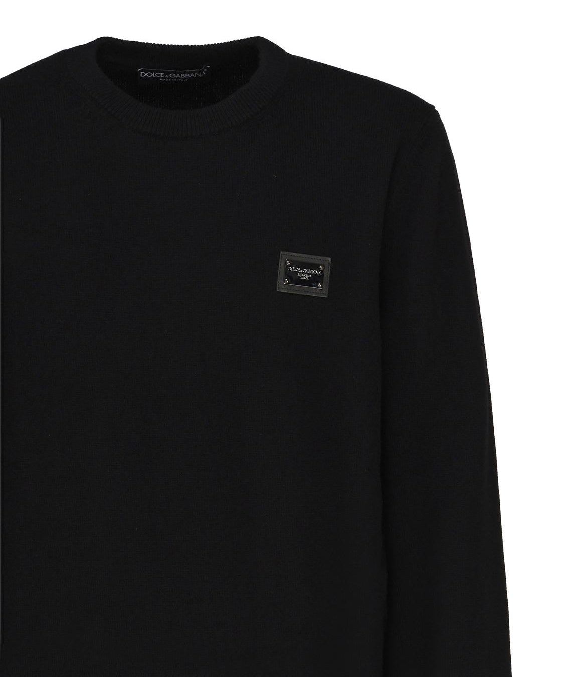 Maglia girocollo in lana con etichetta logata GXO39T JEMQ4N0000 DOLCE & GABBANA 