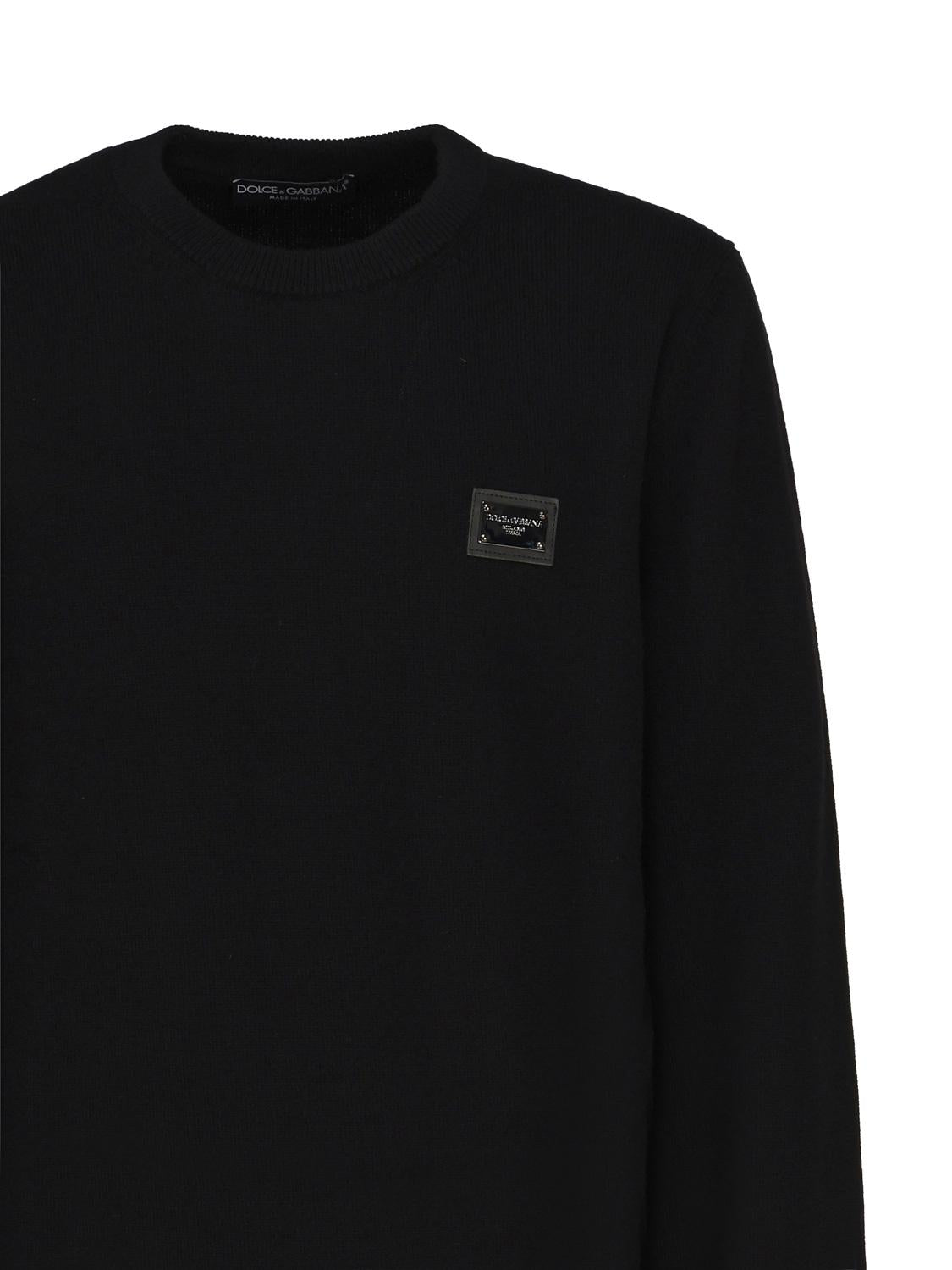 Maglia girocollo in lana con etichetta logata GXO39T JEMQ4N0000 DOLCE & GABBANA 