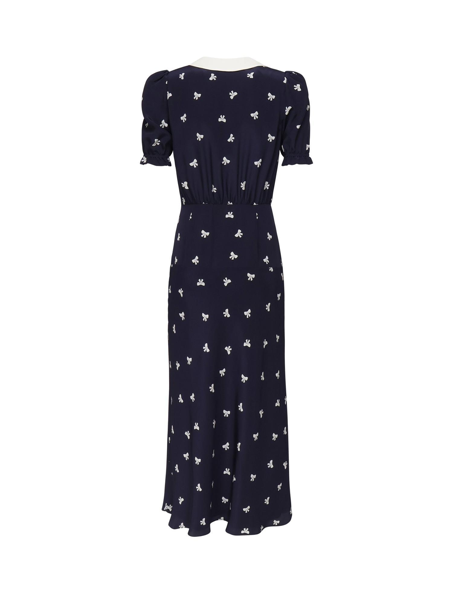 Abito con stampa fiocchi e colletto FABX4113F4595 1844 ALESSANDRA RICH 