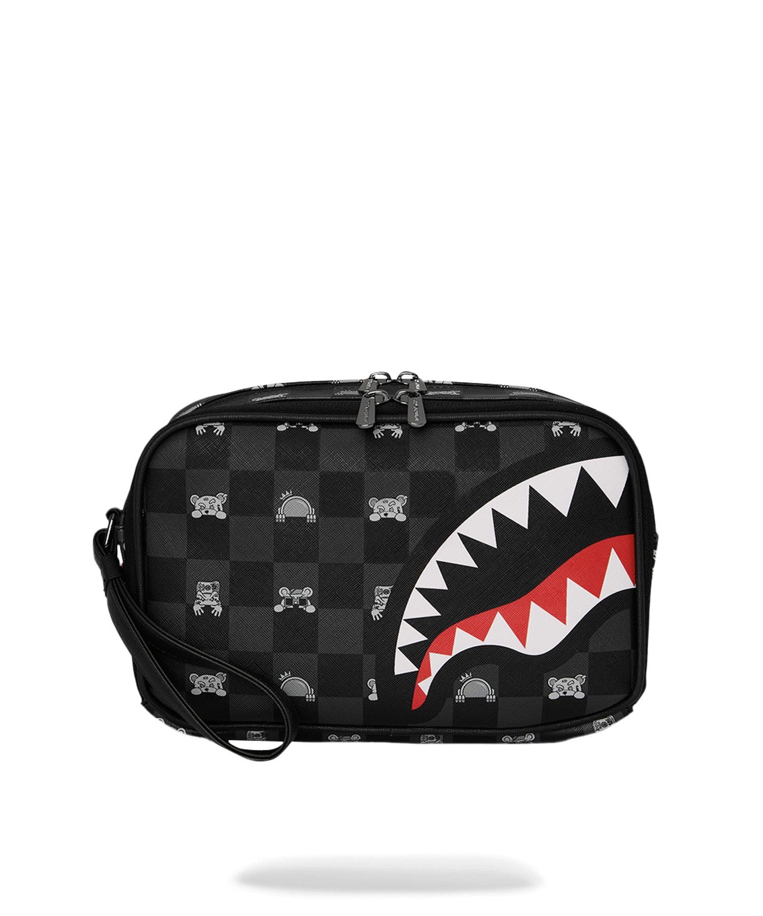 Pouch Gray Peeking Character Check 910B8914NSZ  SPRAYGROUND 